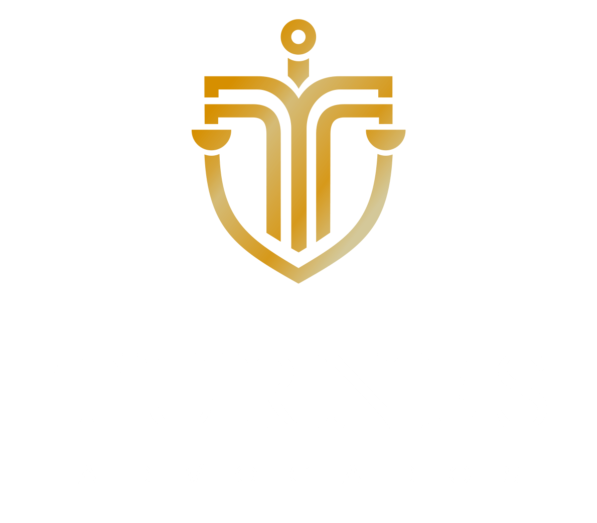 logo branco vertical no Turnes Advogados